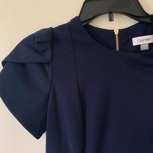 Flattering Calvin Klein Knee Length Navy Dress